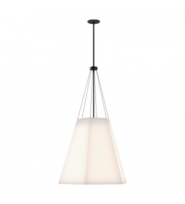  PD545622MBWL-Manila 22-in Matte Black/White Linen 3 Lights Pendant