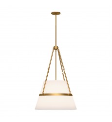  PD546719AGWL-Oliver 18-in Aged Gold/White Linen 1 Light Pendant