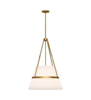 PD546719AGWL-Oliver 18-in Aged Gold/White Linen 1 Light Pendant PD546719AGWL-Oliver 18-in Aged Gold/White Linen 1 Light Pendant