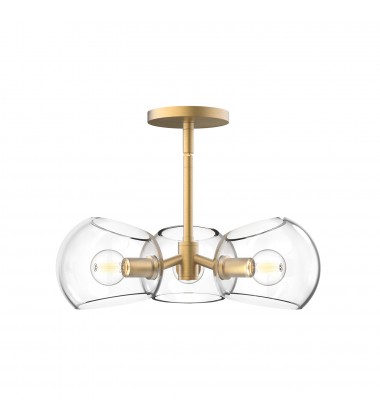 PD548315BGCL-Willow 16-in Brushed Gold/Clear Glass 3 Lights Pendant PD548315BGCL-Willow 16-in Brushed Gold/Clear Glass 3 Lights Pendant