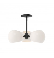  PD548315MBOP-Willow 16-in Matte Black/Opal Matte Glass 3 Lights Pendant