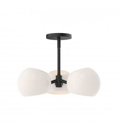  PD548315MBOP-Willow 16-in Matte Black/Opal Matte Glass 3 Lights Pendant