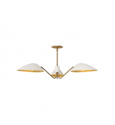  PD550336WHAG-Oscar 36-in Aged Gold/White 3 Lights Pendant