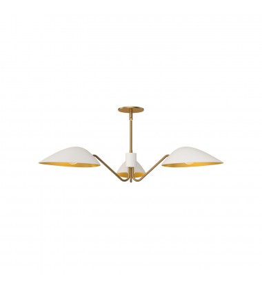  PD550336WHAG-Oscar 36-in Aged Gold/White 3 Lights Pendant