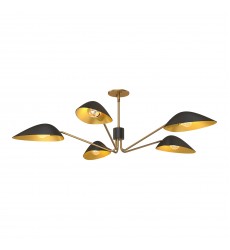  PD550545MBAG-Oscar 46-in Aged Gold/Matte Black 5 Lights Pendant