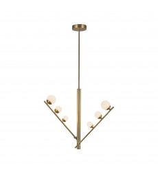  PD55520-BG/OP-Juniper 2 Head Brushed Gold/Opal Glass LED Pendant