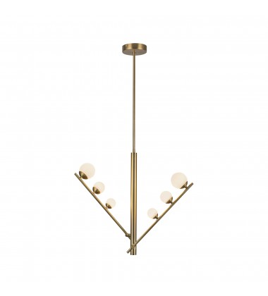  PD55520-BG/OP-Juniper 2 Head Brushed Gold/Opal Glass LED Pendant