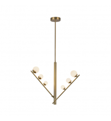 PD55520-BG/OP-UNV-Juniper 2 Head Brushed Gold/Opal Glass LED Pendant