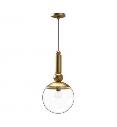  PD560510BGCL-Delilah 10-in Brushed Gold/Clear Glass 1 Light Pendant