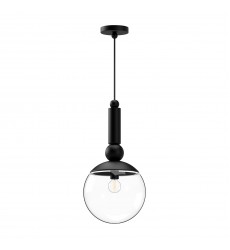  PD560510MBCL-Delilah 10-in Clear Glass/Matte Black 1 Light Pendant