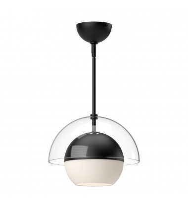  PD568212MBOP-Lucy 12-in Matte Black/Opal Matte Glass 1 Light Pendant