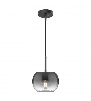  PD57508-BK/SM-Samar 8-in Black/Smoked 1 Light Pendant