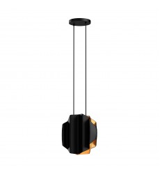  PD58014-BK/GD-Akira 14-in Black/Gold 2 Lights Pendant