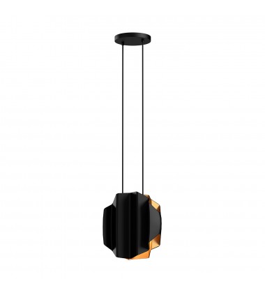  PD58014-BK/GD-Akira 14-in Black/Gold 2 Lights Pendant