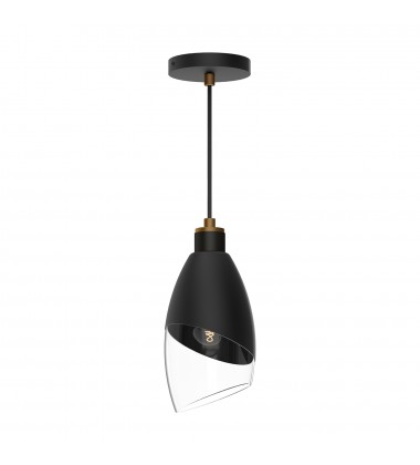 PD587105MBCL-Capri 5-in Clear Glass/Matte Black 1 Light Pendant  PD587105MBCL-Capri 5-in Clear Glass/Matte Black 1 Light Pendant