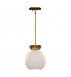  PD59708-BG/OP-Arcadia 8-in Brushed Gold/Opal Glass 1 Light Pendant