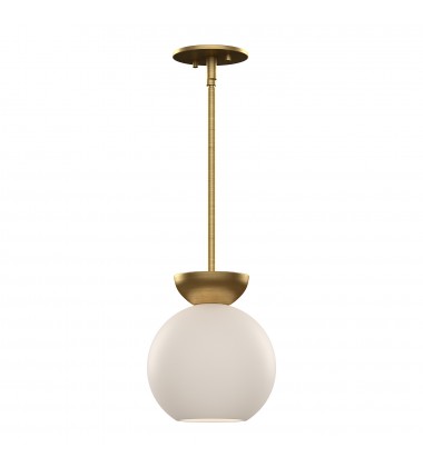  PD59708-BG/OP-Arcadia 8-in Brushed Gold/Opal Glass 1 Light Pendant