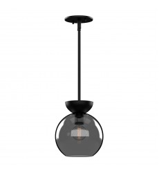  PD59708-BK/SM-Arcadia 8-in Black/Smoked 1 Light Pendant