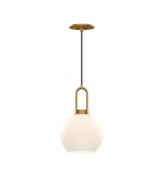  PD601608AGOP-Soji 8-in Aged Gold/Opal Matte Glass 1 Light Pendant