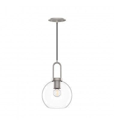  PD601608BNCL-Soji 8-in Brushed Nickel/Clear Glass 1 Light Pendant