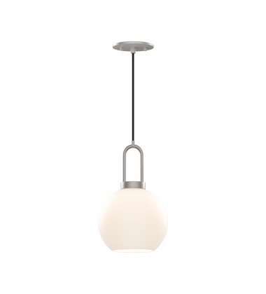  PD601608BNOP-Soji 8-in Brushed Nickel/Opal Matte Glass 1 Light Pendant