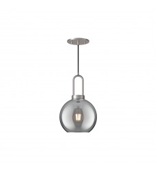  PD601608BNSM-Soji 8-in Brushed Nickel/Smoked Solid Glass 1 Light Pendant
