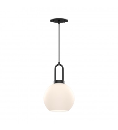  PD601608MBOP-Soji 8-in Matte Black/Opal Matte Glass 1 Light Pendant