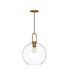  PD601710AGCL-Soji 10-in Aged Gold/Clear Glass 1 Light Pendant