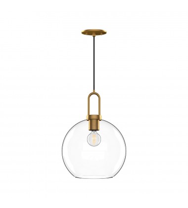 PD601710AGCL-Soji 10-in Aged Gold/Clear Glass 1 Light Pendant PD601710AGCL-Soji 10-in Aged Gold/Clear Glass 1 Light Pendant