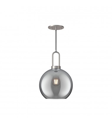  PD601710BNSM-Soji 10-in Brushed Nickel/Smoked Solid Glass 1 Light Pendant