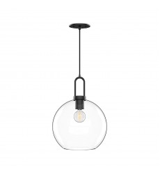  PD601710MBCL-Soji 10-in Clear Glass/Matte Black 1 Light Pendant
