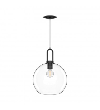  PD601710MBCL-Soji 10-in Clear Glass/Matte Black 1 Light Pendant