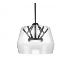  PD61412-CL/BK-Deco 12-in Clear/Black LED Pendant