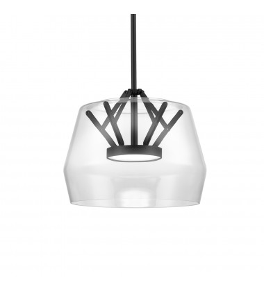 PD61412-CL/BK-Deco 12-in Clear/Black LED Pendant PD61412-CL/BK-Deco 12-in Clear/Black LED Pendant