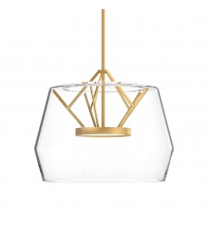  PD61418-CL/BG-Deco 18-in Clear/Brushed Gold LED Pendant