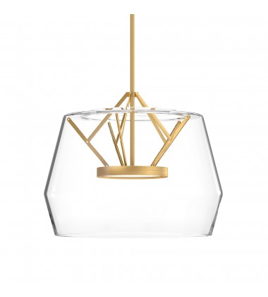  PD61418-CL/BG-Deco 18-in Clear/Brushed Gold LED Pendant