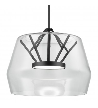 PD61418-CL/BK-Deco 18-in Clear/Black LED Pendant PD61418-CL/BK-Deco 18-in Clear/Black LED Pendant