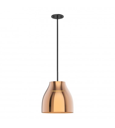 PD62012-BK/CP-Trinity 12-in Black/Copper LED Pendant  PD62012-BK/CP-Trinity 12-in Black/Copper LED Pendant