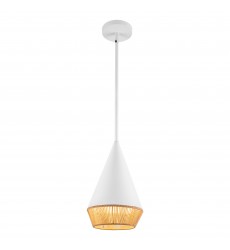 PD633107WHBR-Daphne 7-in White/Brown Cotton Rope 1 Light Pendant PD633107WHBR-Daphne 7-in White/Brown Cotton Rope 1 Light Pendant