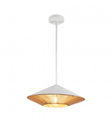  PD633215WHBR-Daphne 15-in White/Brown Cotton Rope 1 Light Pendant