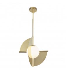 PD65116-MRB/OP-UNV-Scorpio 16-in Metallic Brass/Opal Glass LED Pendant