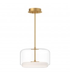  PD70615-CL/BG-Enkel 15-in Clear/Brushed Gold LED Pendant