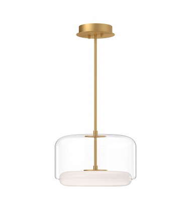 PD70615-CL/BG-Enkel 15-in Clear/Brushed Gold LED Pendant PD70615-CL/BG-Enkel 15-in Clear/Brushed Gold LED Pendant