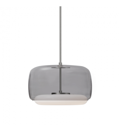 PD70615-SM/BN-UNV-Enkel 15-in Smoked/Brushed Nickel LED Pendant