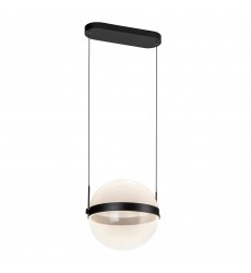  PD75912-BK/LG-3CCT-Pisces 12-in Black/Light Guide LED Pendant