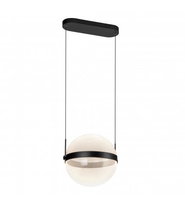  PD75912-BK/LG-3CCT-Pisces 12-in Black/Light Guide LED Pendant