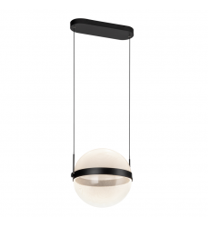 PD75912-BK/LG-3CCT-UNV-Pisces 12-in Black/Light Guide LED Pendant