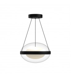  PD76312-BK/OP-Virgo 12-in Black/Opal Glass LED Pendant