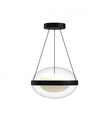  PD76312-BK/OP-Virgo 12-in Black/Opal Glass LED Pendant