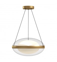  PD76316-BG/OP-Virgo 16-in Brushed Gold/Opal Glass LED Pendant